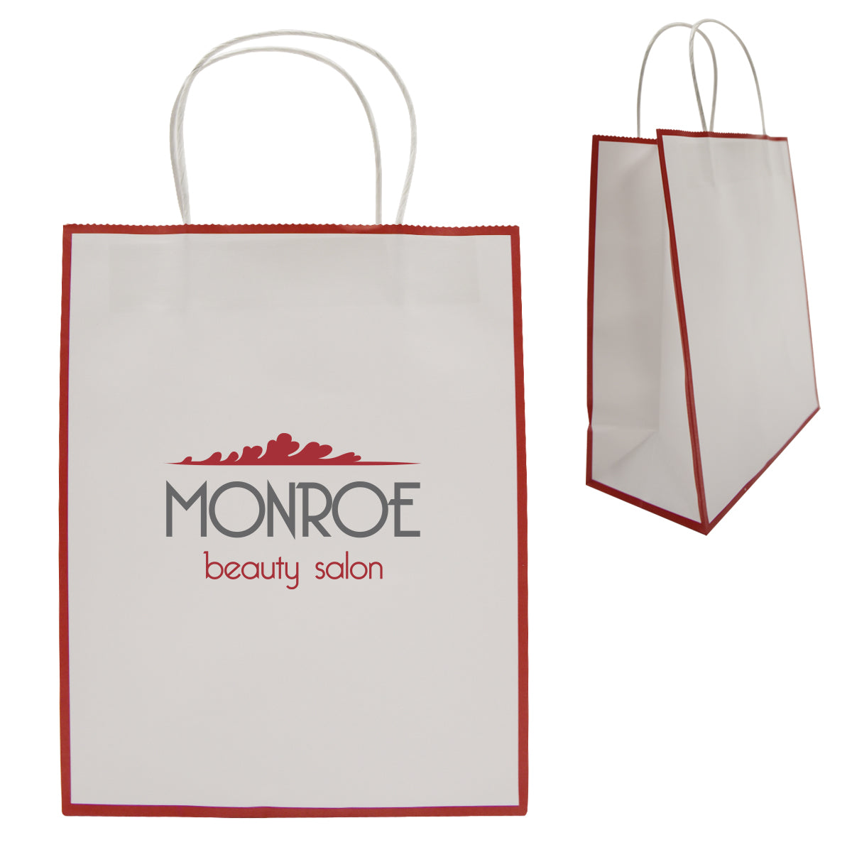 Gift Bag in Laminated Paper - White/red - Silk Screen