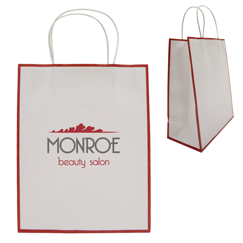 Gift Bag in Laminated Paper - White/red - Silk Screen