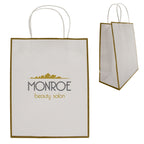 Gift Bag in Laminated Paper - White with Gold - Silk Screen