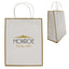 Gift Bag in Laminated Paper - White with Gold - Silk Screen