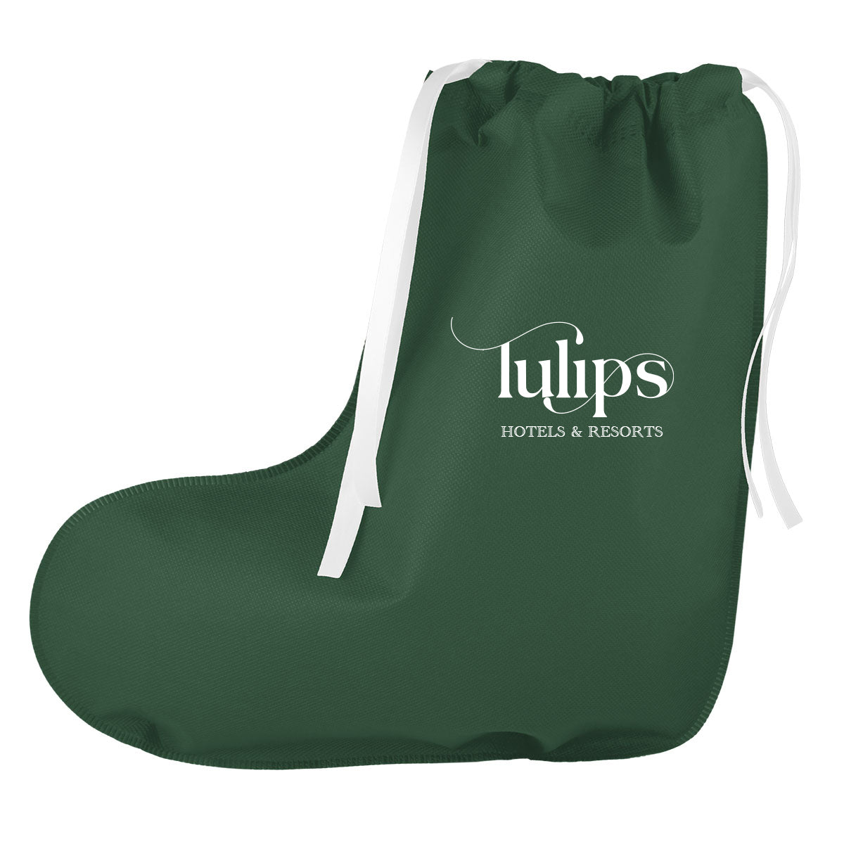 Gift Bag Shaped Like a Stocking, Non-Woven - Green - Silk Screen