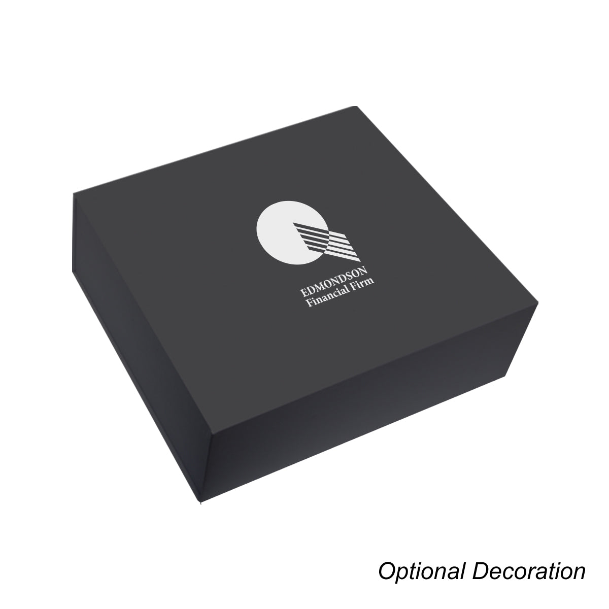 Gift Box with Magnetic Closure, 12 x 10.5 Inches - Black - Silk Screen
