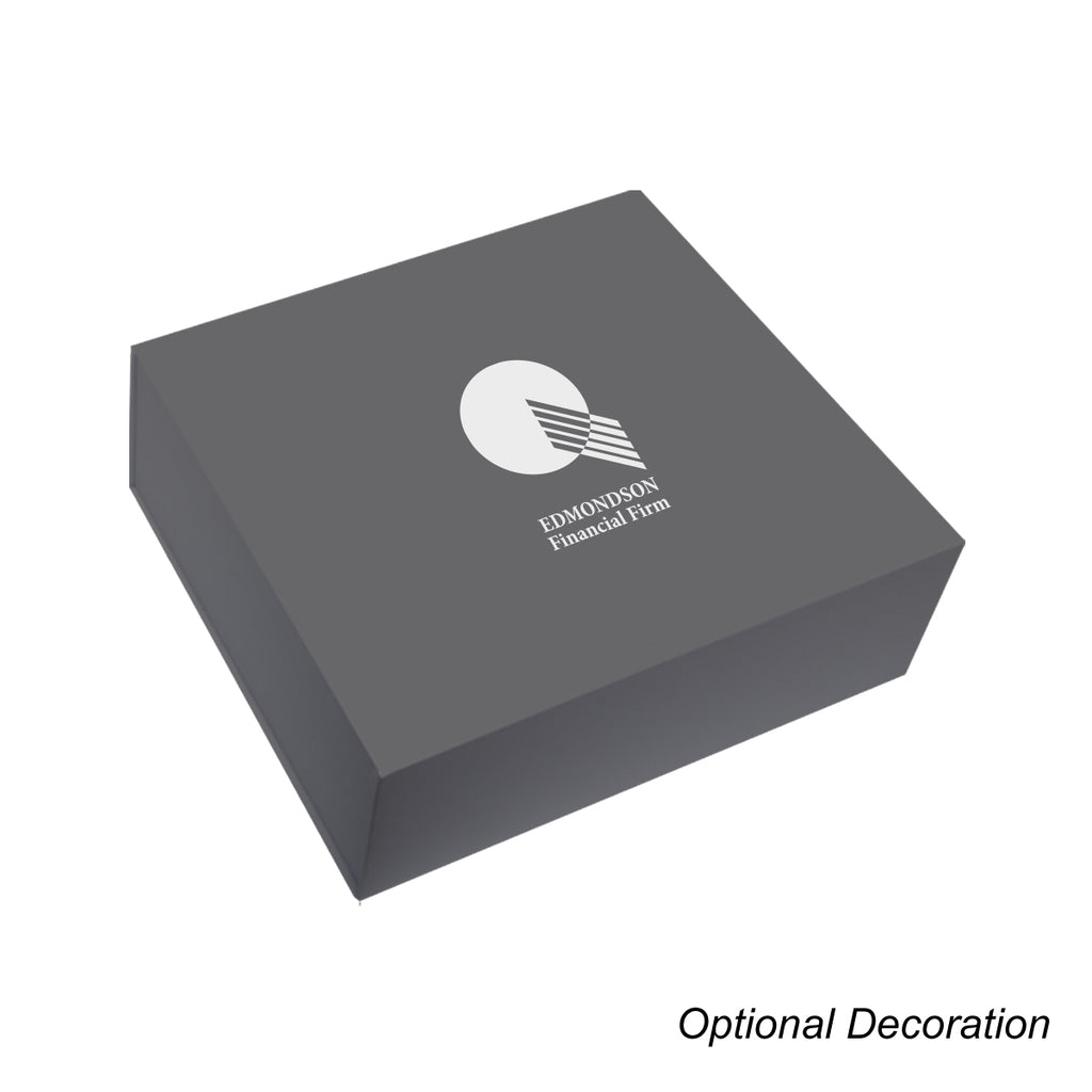 Gift Box with Magnetic Closure, 12 x 10.5 Inches - Gray - Silk Screen