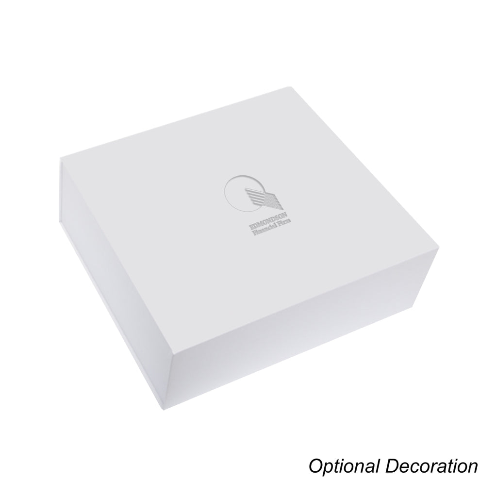 Gift Box with Magnetic Closure, 12 x 10.5 Inches - White - Deboss