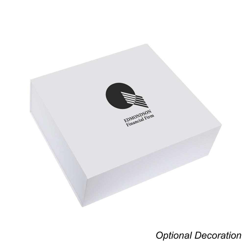 Gift Box with Magnetic Closure, 12 x 10.5 Inches - White - Silk Screen