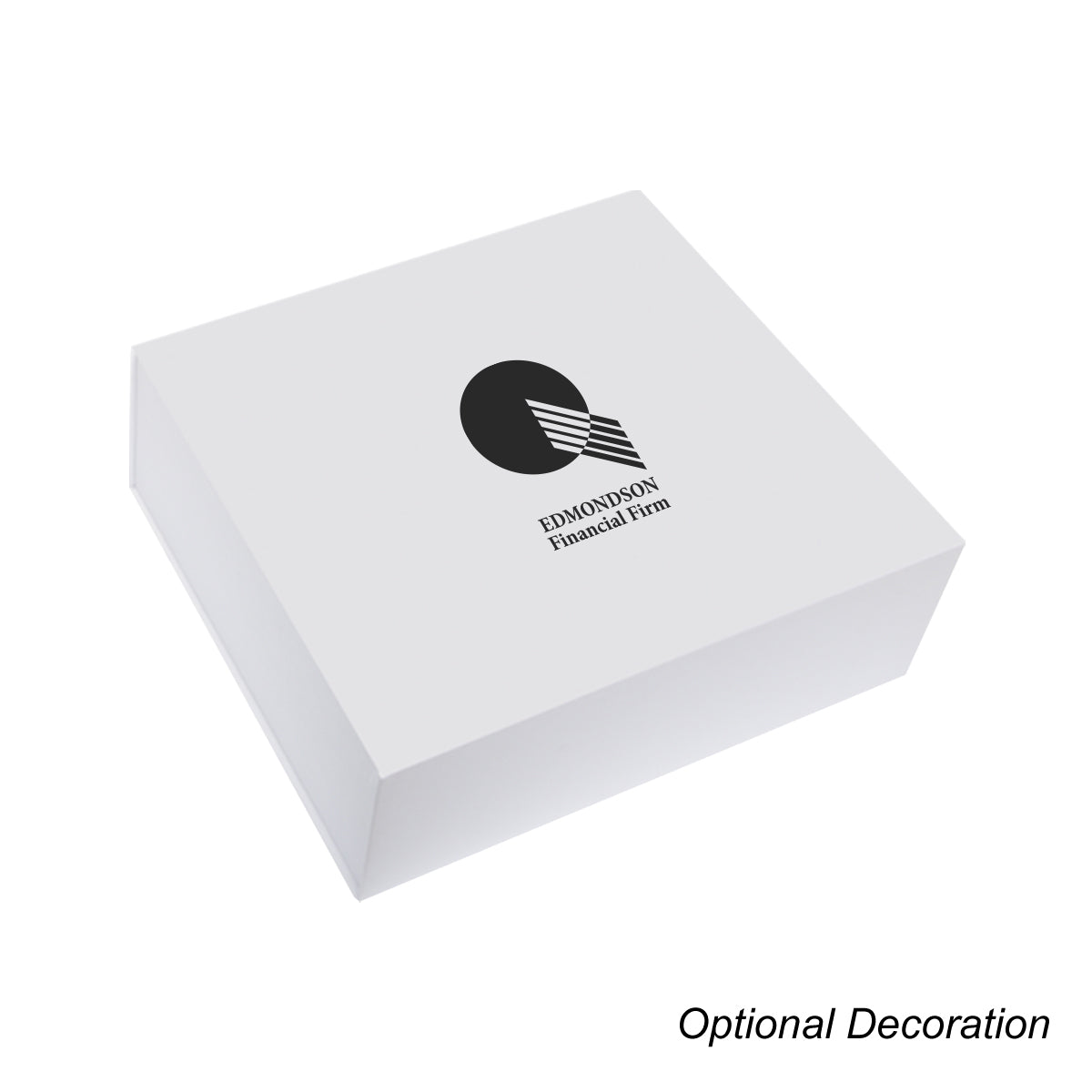 Gift Box with Magnetic Closure, 12 x 10.5 Inches - White - Silk Screen