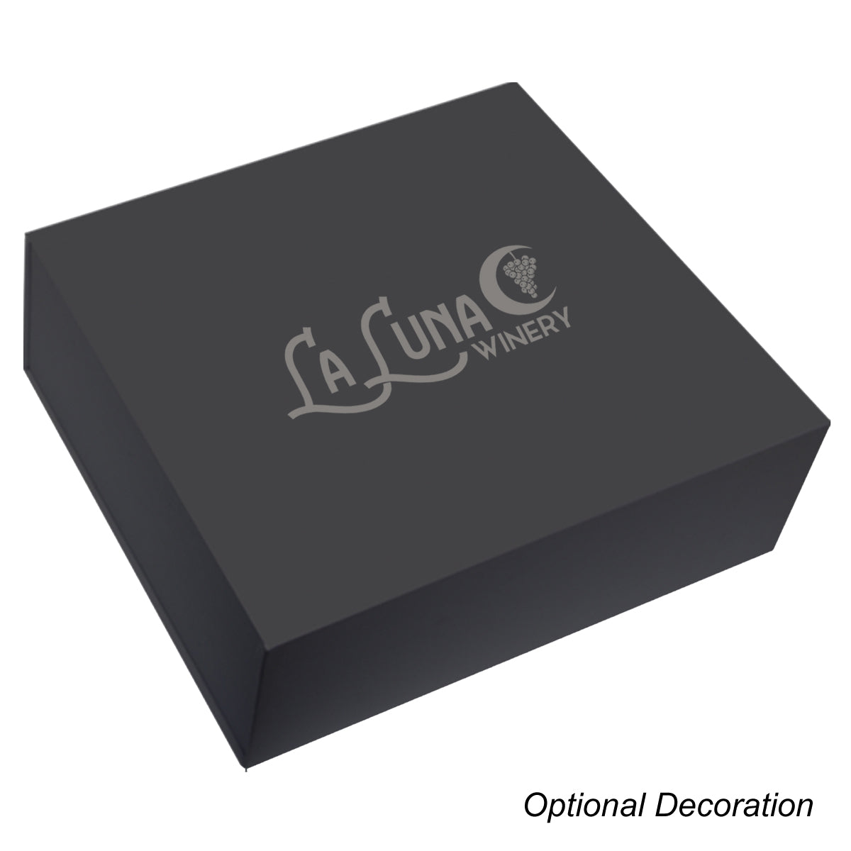 Gift Box with Magnetic Closure, 15 x 12 Inches - Black - Silk Screen