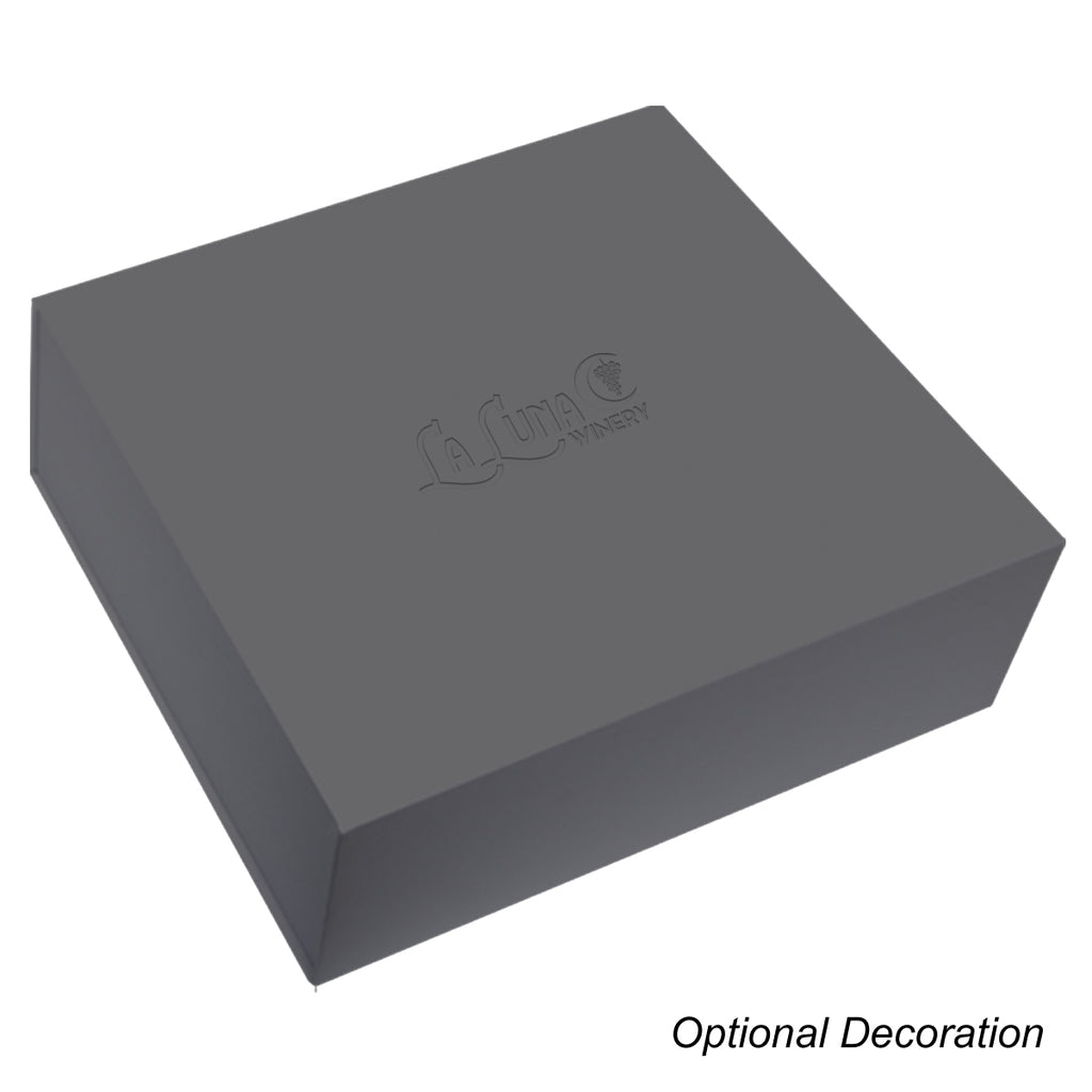 Gift Box with Magnetic Closure, 15 x 12 Inches - Gray - Deboss