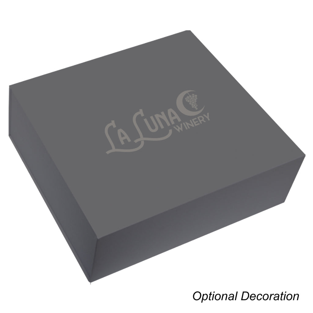 Gift Box with Magnetic Closure, 15 x 12 Inches - Gray - Silk Screen