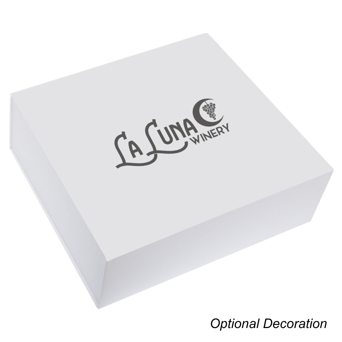 Gift Box with Magnetic Closure, 15 x 12 Inches - White - Silk Screen
