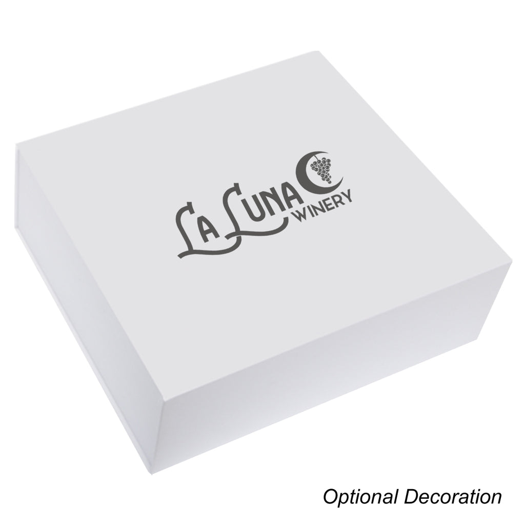 Gift Box with Magnetic Closure, 15 x 12 Inches - White - Silk Screen