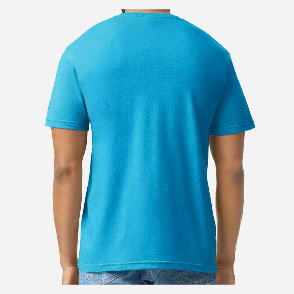Gildan Unisex Softstyle® CVC T-Shirt - Caribbean Mist - On Model Back