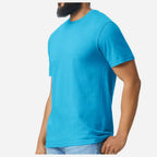 Gildan Unisex Softstyle® CVC T-Shirt - Caribbean Mist - On Model Side
