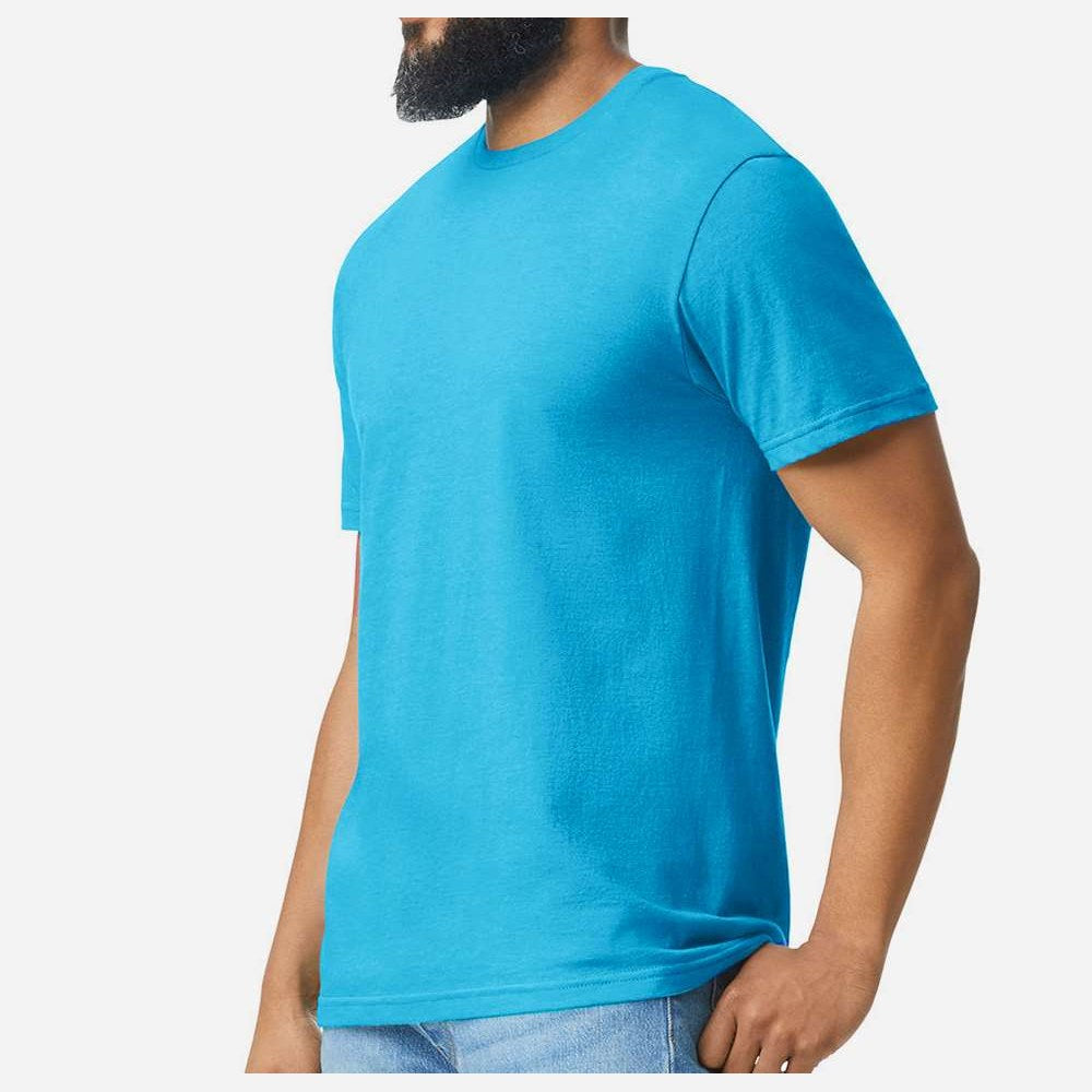 Gildan Unisex Softstyle® CVC T-Shirt - Caribbean Mist - On Model Side