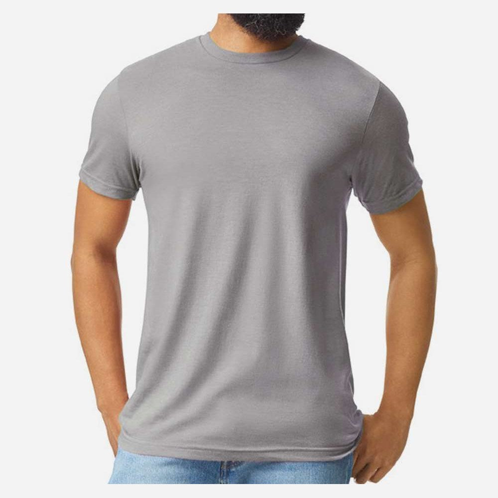 Gildan Unisex Softstyle® CVC T-Shirt - Cement - On Model Front