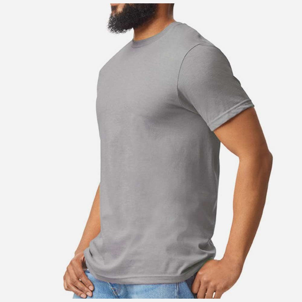 Gildan Unisex Softstyle® CVC T-Shirt - Cement - On Model Side