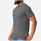 Gildan Unisex Softstyle® CVC T-Shirt - Gunmetal - On Model Side
