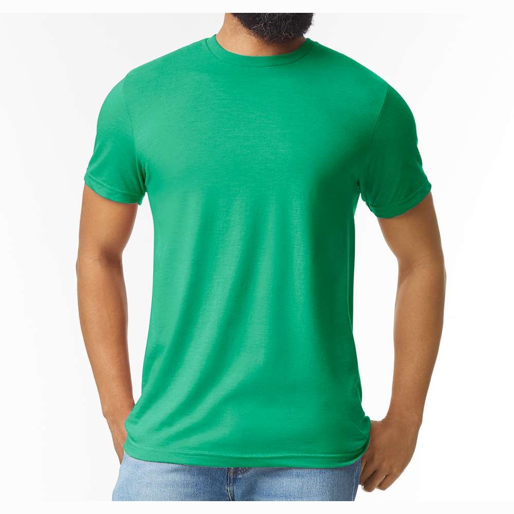 Gildan Unisex Softstyle® CVC T-Shirt - Kelly Mist - On Model Front