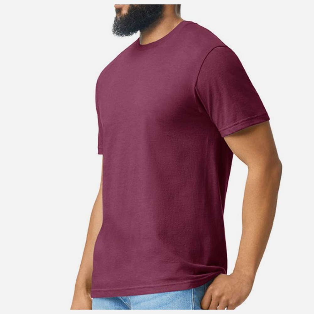 Gildan Unisex Softstyle® CVC T-Shirt - Maroon Mist - On Model Side