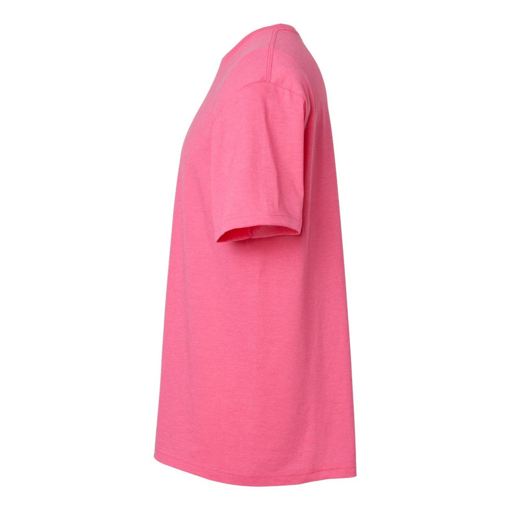 Gildan Unisex Softstyle® CVC T-Shirt - Pink Lemonade Mist - Direct Side