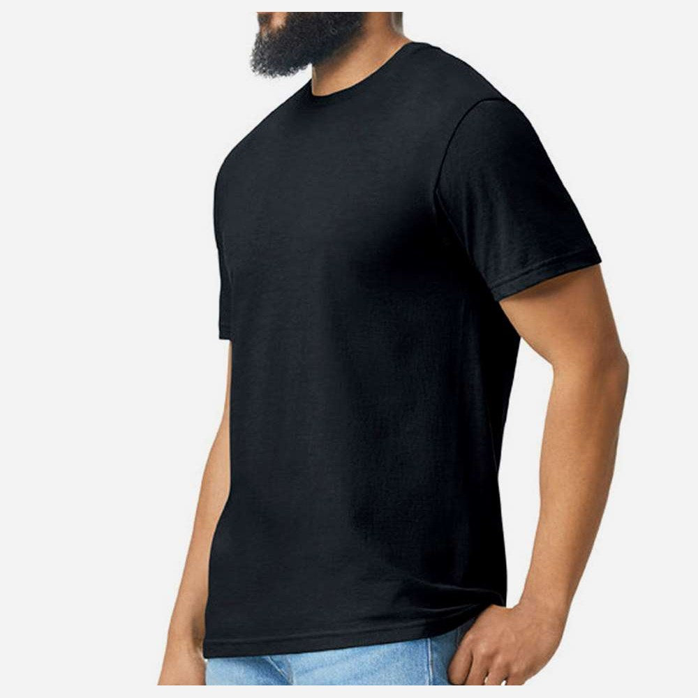 Gildan Unisex Softstyle® CVC T-Shirt - Pitch Black - On Model Side