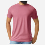 Gildan Unisex Softstyle® CVC T-Shirt - Plumrose - On Model Front