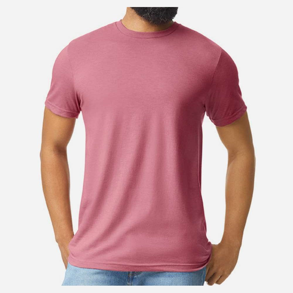 Gildan Unisex Softstyle® CVC T-Shirt - Plumrose - On Model Front
