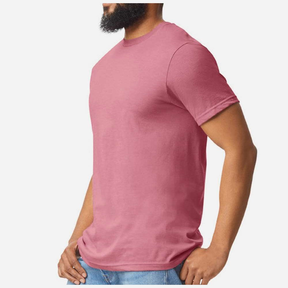 Gildan Unisex Softstyle® CVC T-Shirt - Plumrose - On Model Side