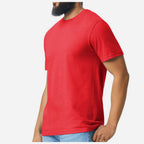Gildan Unisex Softstyle® CVC T-Shirt - Red Mist - On Model Side