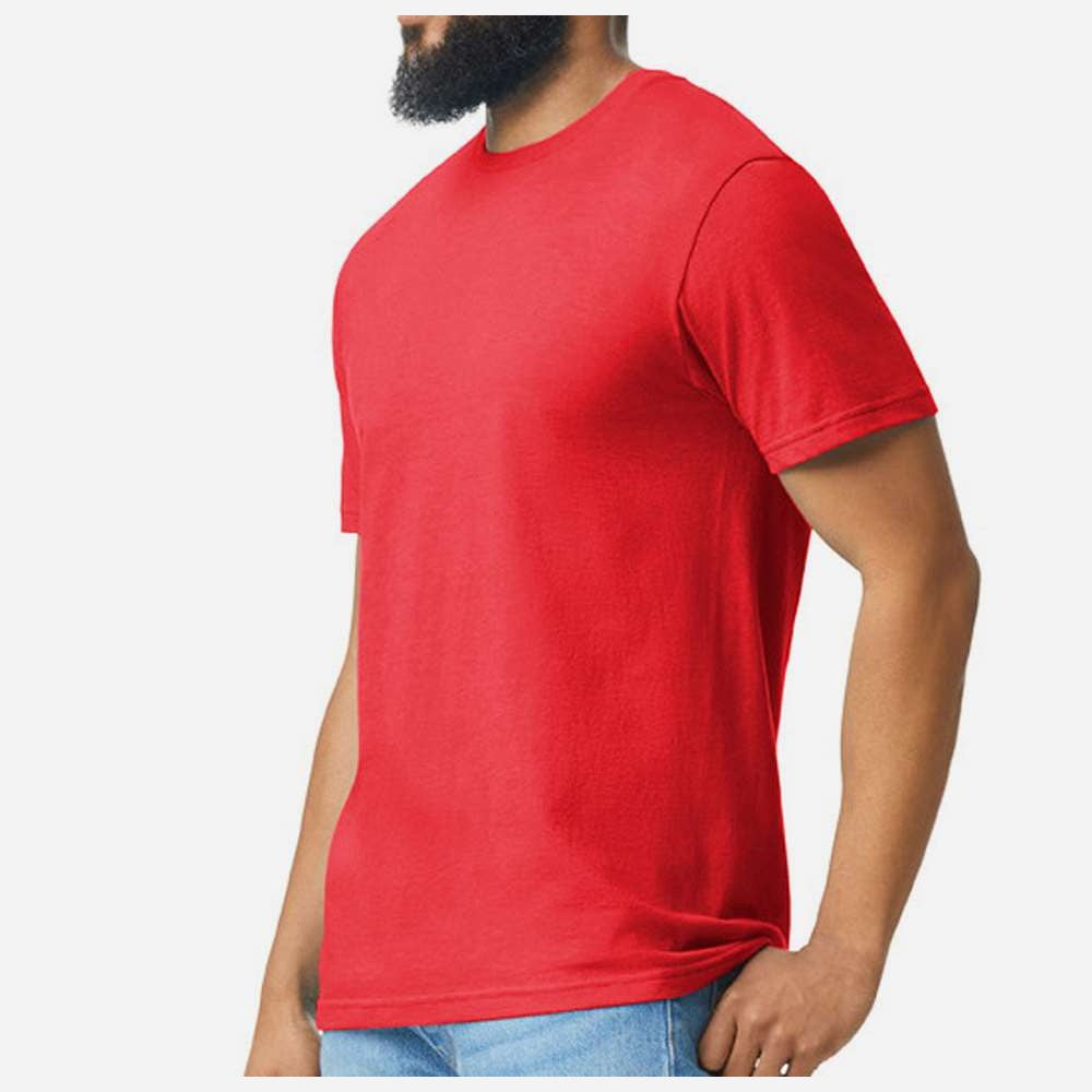 Gildan Unisex Softstyle® CVC T-Shirt - Red Mist - On Model Side