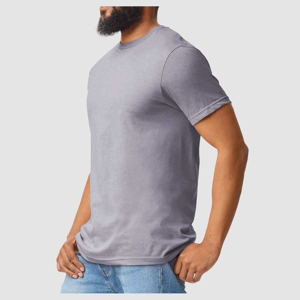 Gildan Unisex Softstyle® CVC T-Shirt - Sport Grey - On Model Side