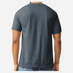 Gildan Unisex Softstyle® CVC T-Shirt - Steel Blue - On Model Back