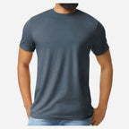Gildan Unisex Softstyle® CVC T-Shirt - Steel Blue - On Model Front