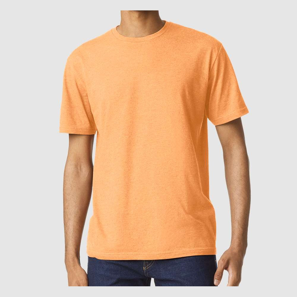 Gildan Unisex Softstyle® CVC T-Shirt - Tangerine Mist - On Model Front