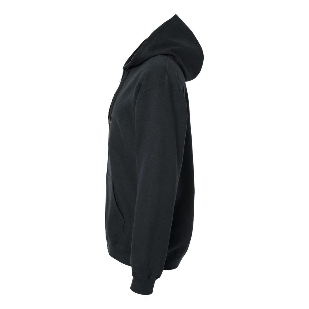 Gildan Unisex Softstyle® Midweight Full-Zip Hooded Sweatshirt Embroidery - Black - Direct Side