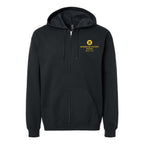 Gildan Unisex Softstyle® Midweight Full-Zip Hooded Sweatshirt Embroidery - Black - Front