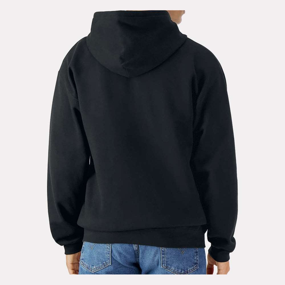 Gildan Unisex Softstyle® Midweight Full-Zip Hooded Sweatshirt Embroidery - Black - On Model Back