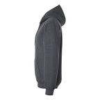 Gildan Unisex Softstyle® Midweight Full-Zip Hooded Sweatshirt Embroidery - Dark Heather - Direct Side