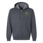 Gildan Unisex Softstyle® Midweight Full-Zip Hooded Sweatshirt Embroidery - Dark Heather - Front