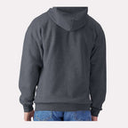 Gildan Unisex Softstyle® Midweight Full-Zip Hooded Sweatshirt Embroidery - Dark Heather - On Model Back