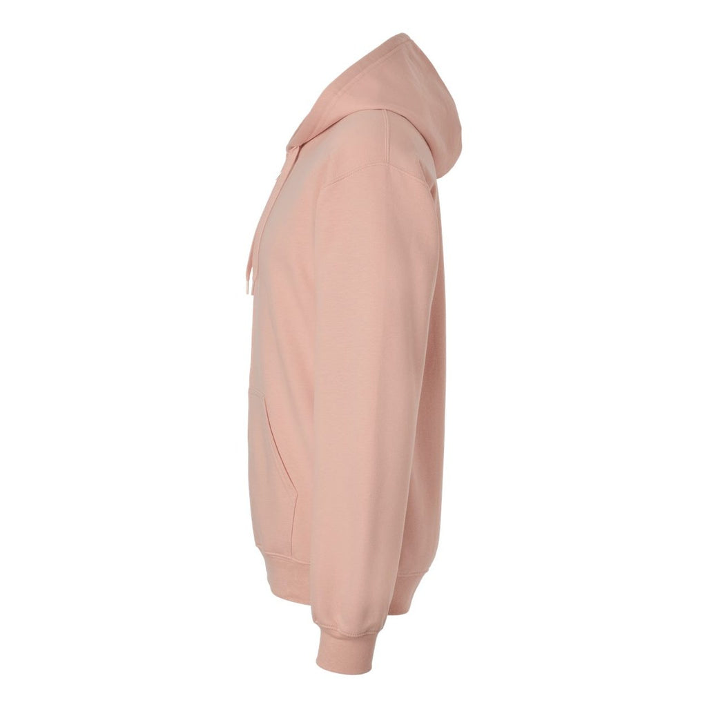 Gildan Unisex Softstyle® Midweight Full-Zip Hooded Sweatshirt Embroidery - Dusty Rose - Direct Side