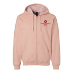 Gildan Unisex Softstyle® Midweight Full-Zip Hooded Sweatshirt Embroidery - Dusty Rose - Front