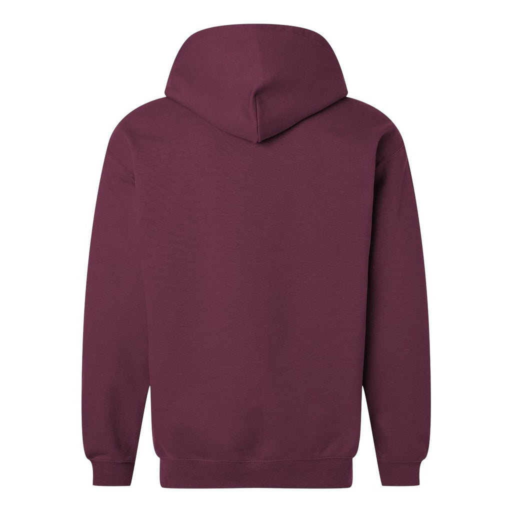 Gildan Unisex Softstyle® Midweight Full-Zip Hooded Sweatshirt Embroidery - Maroon - Back