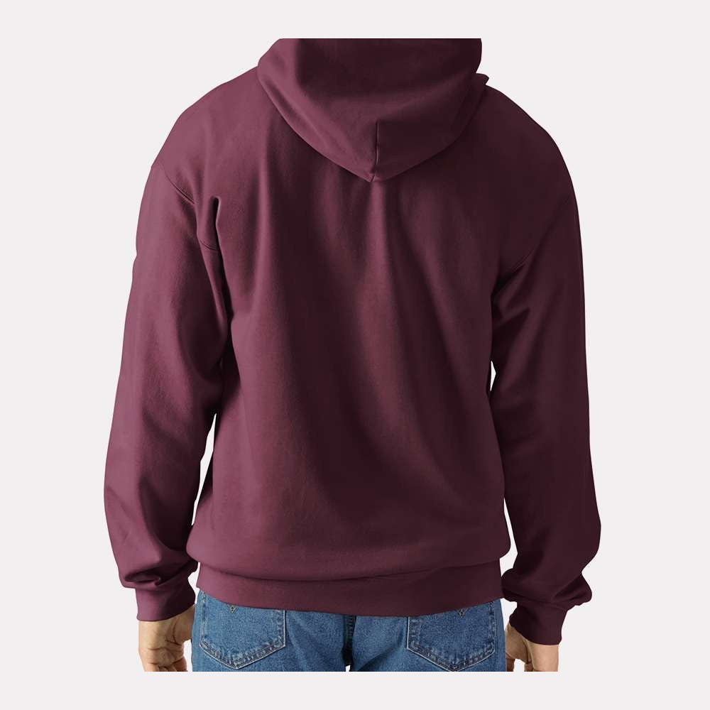 Gildan Unisex Softstyle® Midweight Full-Zip Hooded Sweatshirt Embroidery - Maroon - On Model Back