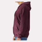Gildan Unisex Softstyle® Midweight Full-Zip Hooded Sweatshirt Embroidery - Maroon - On Model Side