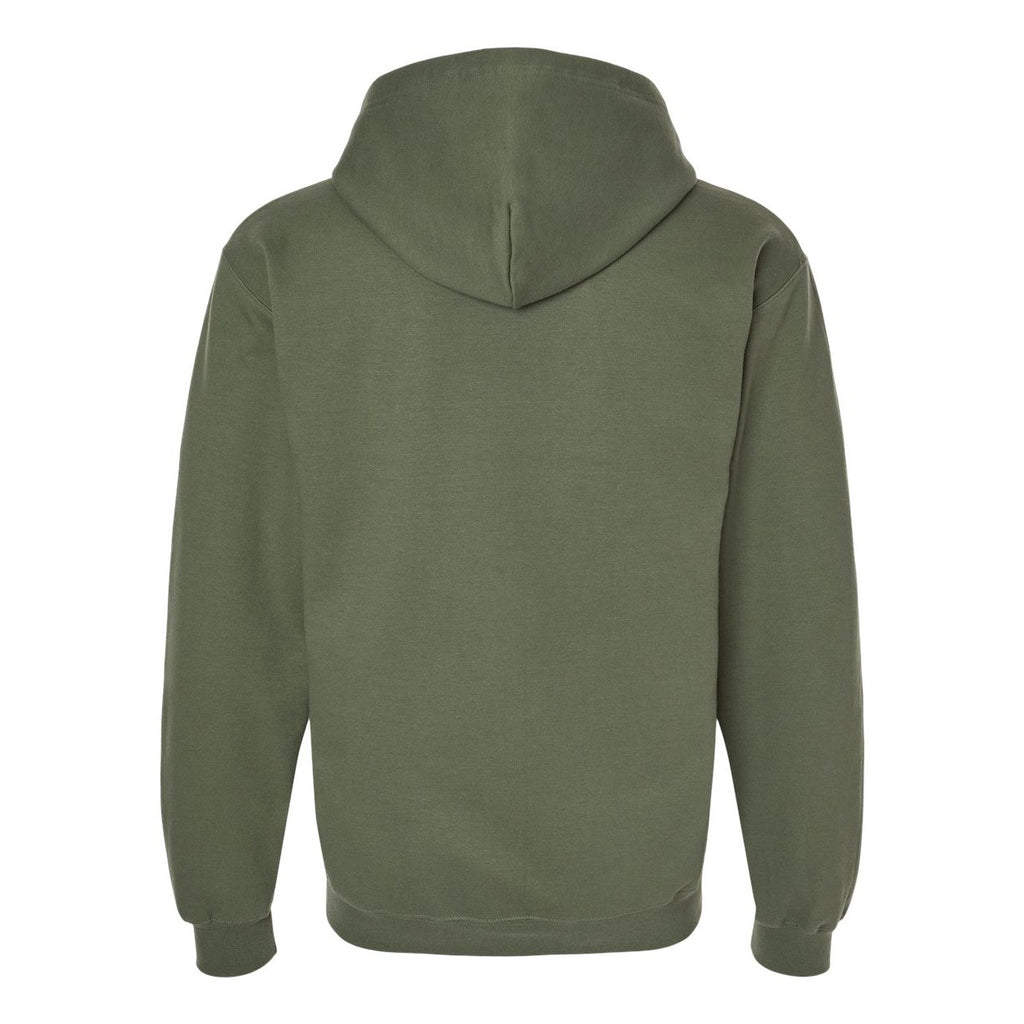 Gildan Unisex Softstyle® Midweight Full-Zip Hooded Sweatshirt Embroidery - Military Green - Back