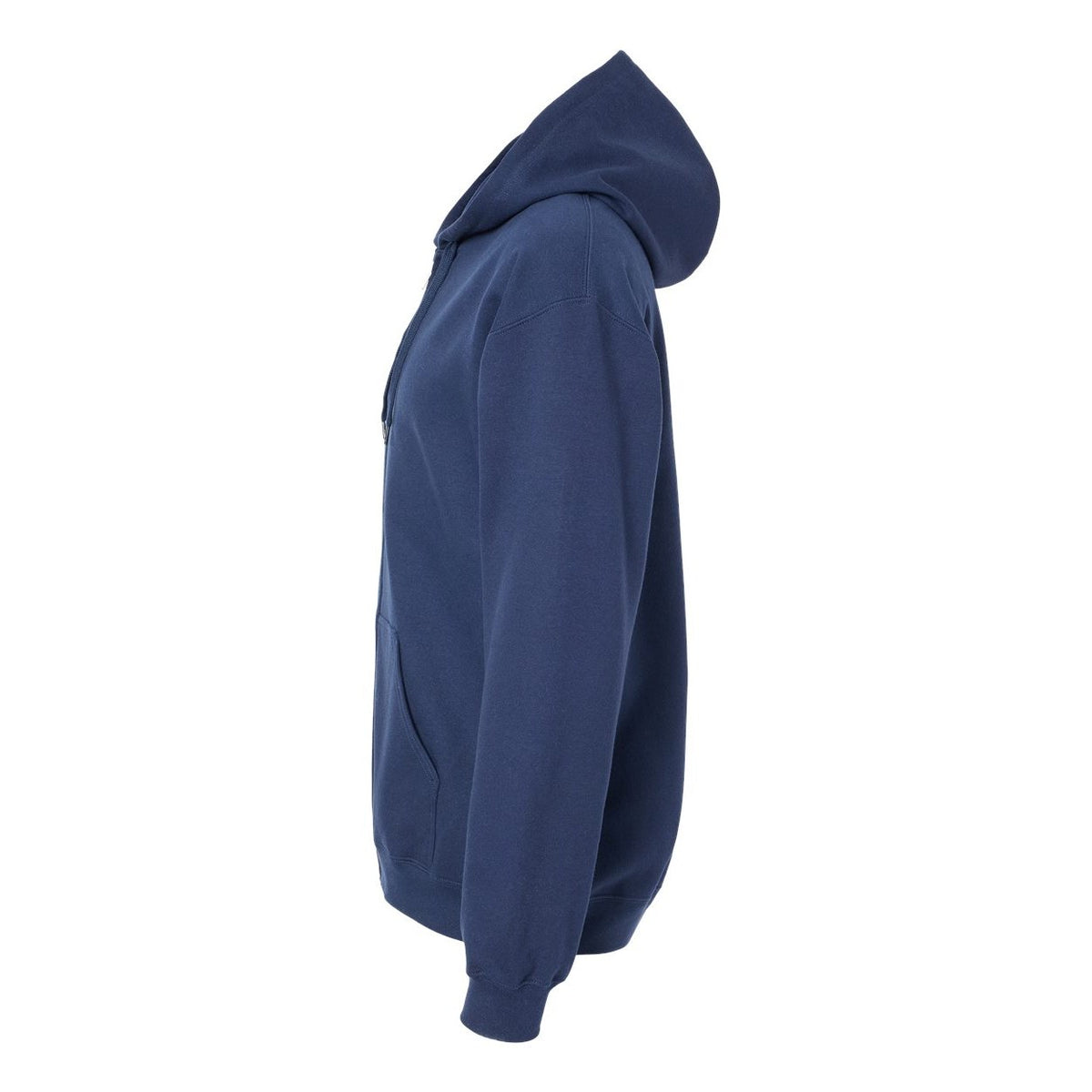 Gildan Unisex Softstyle® Midweight Full-Zip Hooded Sweatshirt Embroidery - Navy - Direct Side