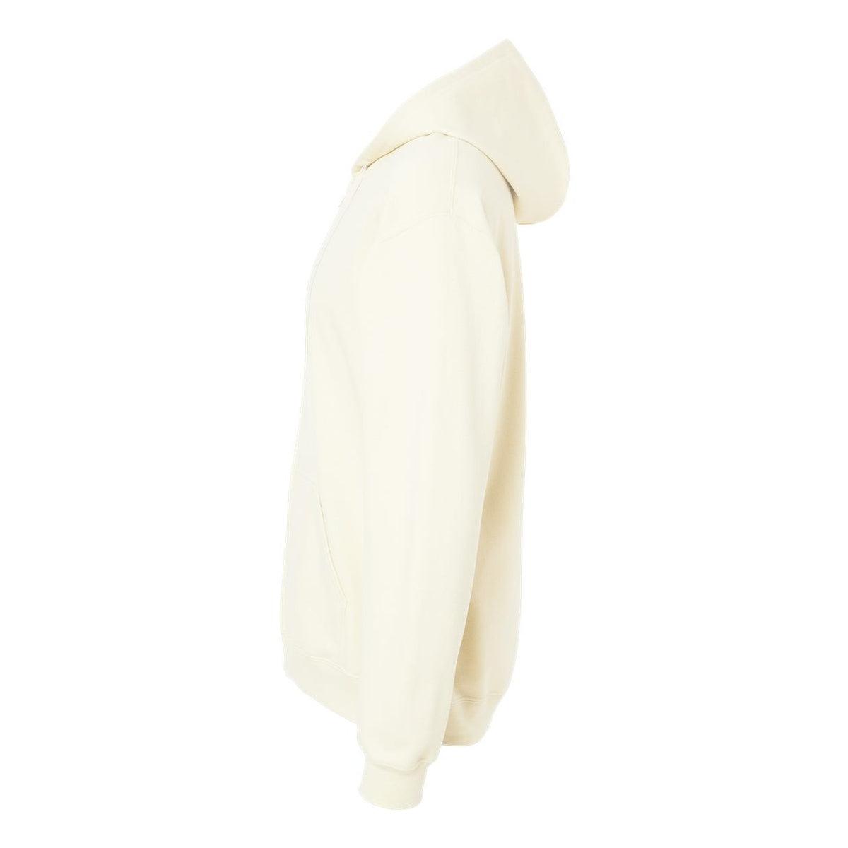 Gildan Unisex Softstyle® Midweight Full-Zip Hooded Sweatshirt Embroidery - Off White - Direct Side