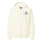 Gildan Unisex Softstyle® Midweight Full-Zip Hooded Sweatshirt Embroidery - Off White - Front