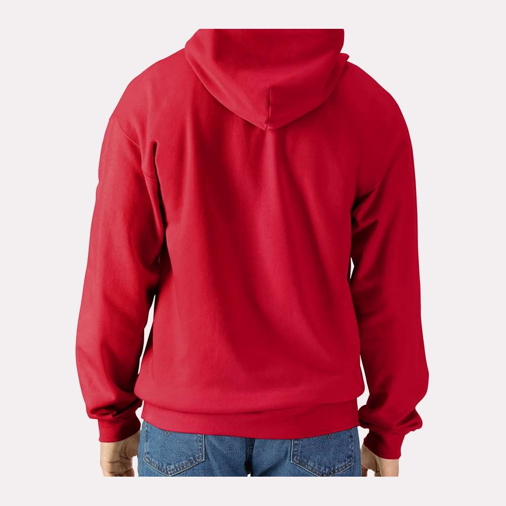Gildan Unisex Softstyle® Midweight Full-Zip Hooded Sweatshirt Embroidery - Red - On Model Back